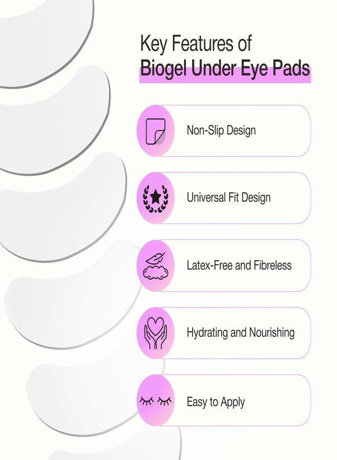 Curacoro Biogel Eye Pads for Lash Extensions, Soft Sticky Under Eye Patches for Sensitive Skin, Eyelash Perm Lamination, Lash Extension Remover Supplies (10 Pairs) - Image 2